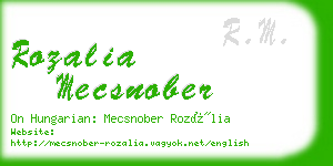 rozalia mecsnober business card